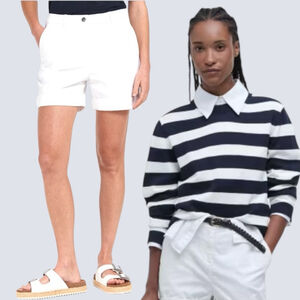 Women's Barbour Essential Shorts White, US 10